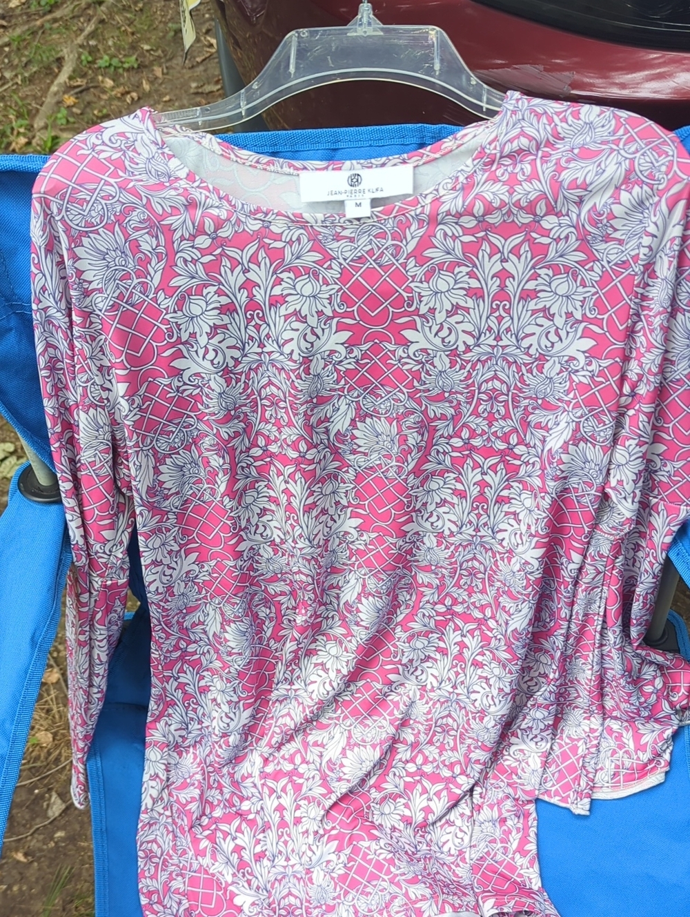 Jean Pierre Pink and White Floral Long-Sleeve Tee